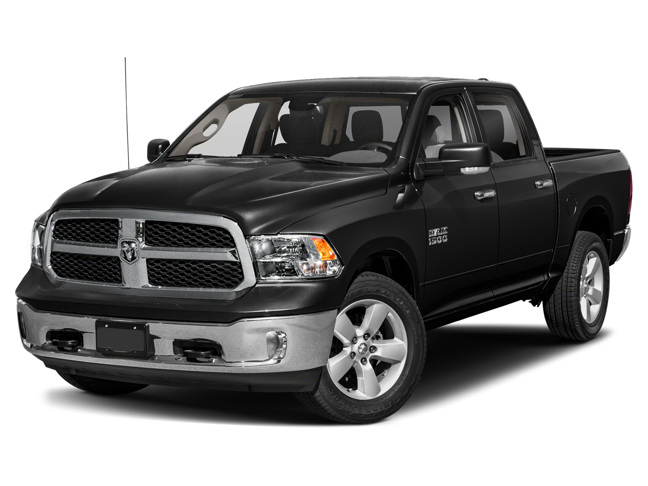 2024 RAM 1500 Classic Warlock in Diamond Black Crystal Pearlcoat — front three-quarter view