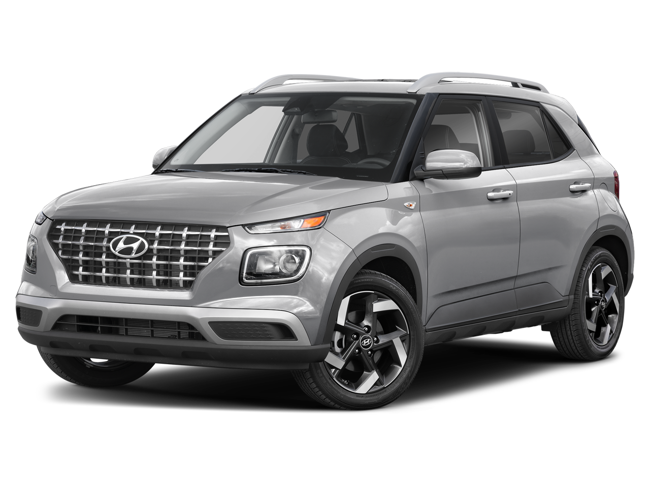 2025 Hyundai Venue SEL in Shimmering Silver — front three-quarter view