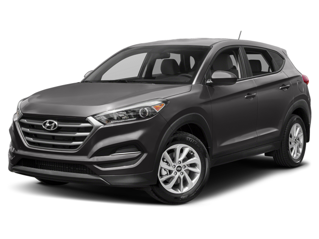 2018 Hyundai Tucson SEL Plus in Coliseum Gray — front three-quarter view