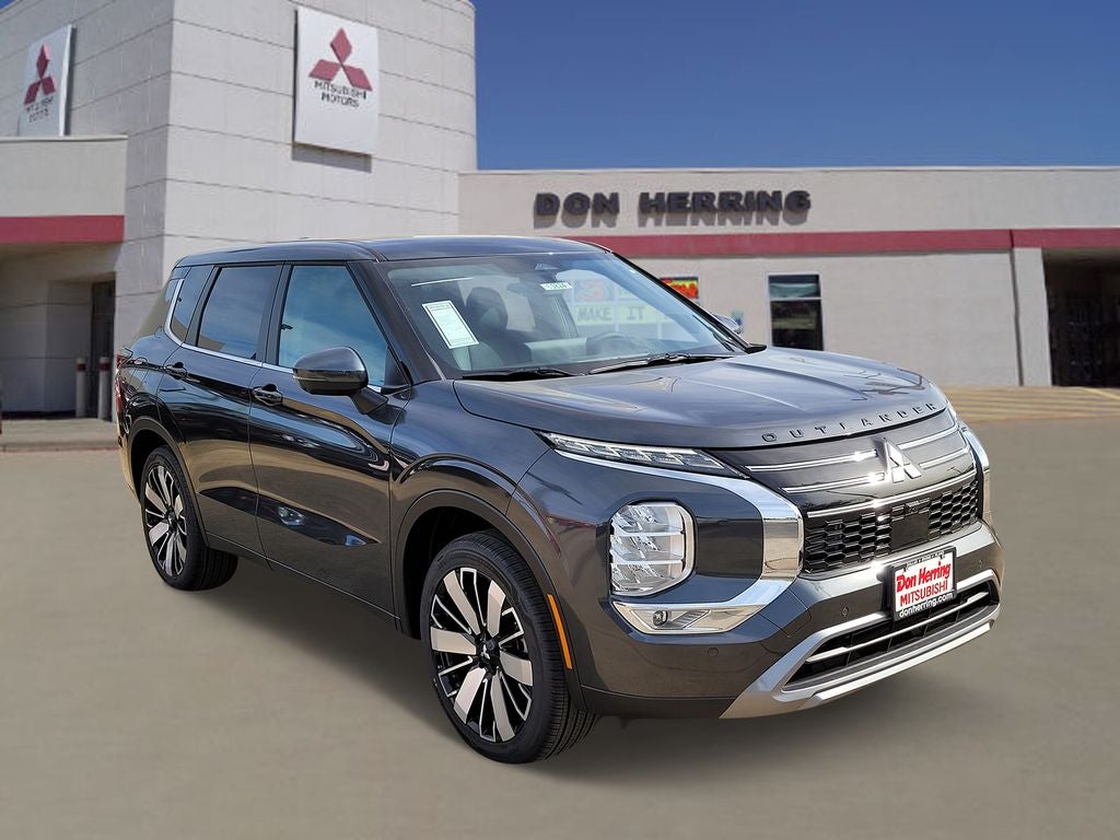 2026 Mitsubishi Outlander SE in Graphite Gray — front three-quarter view