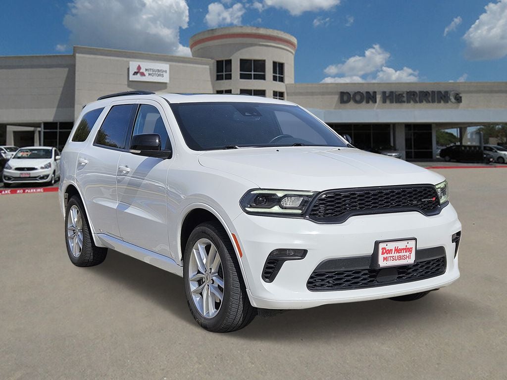 2023 Dodge Durango GT Plus in White Knuckle Clearcoat — front three-quarter view